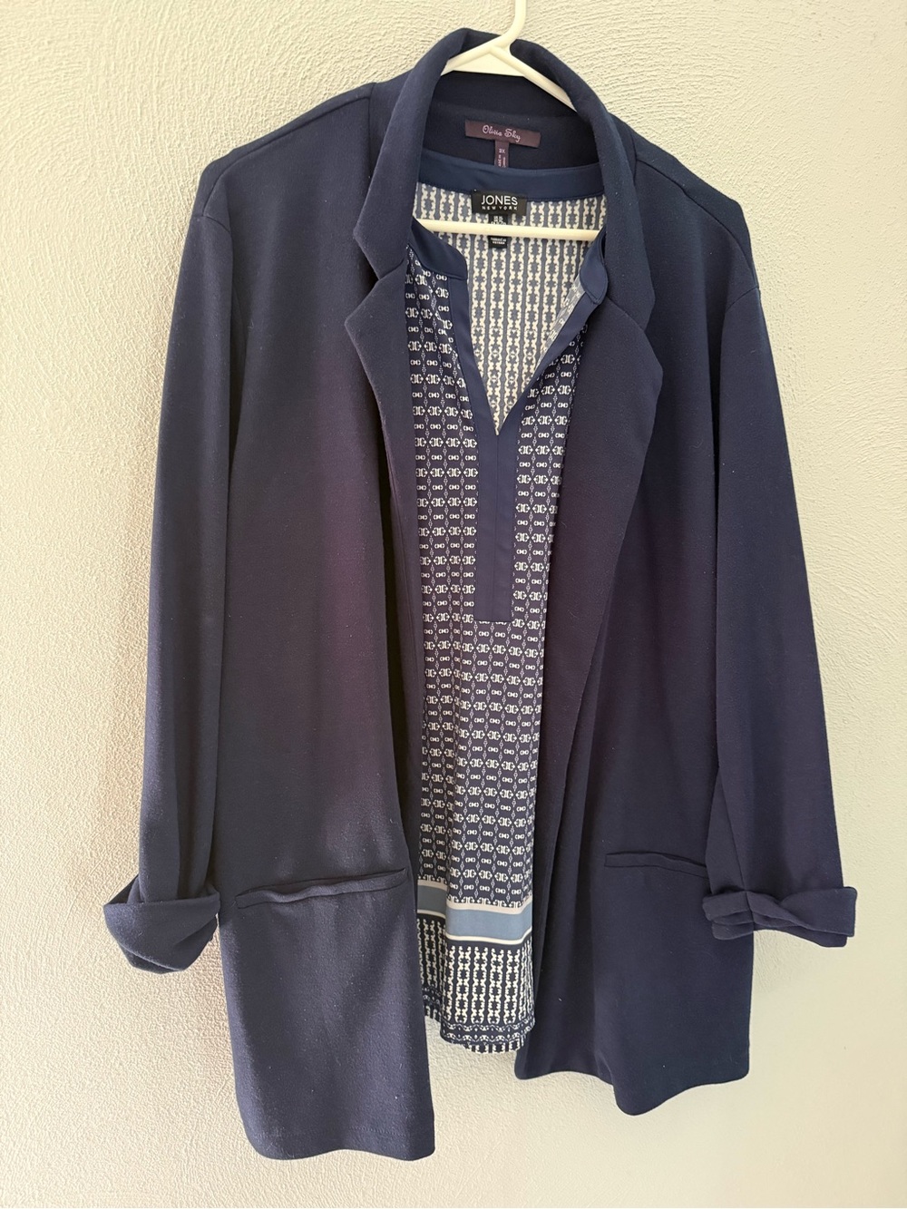Olivia Sky Navy Open-Front Blazer Jacket